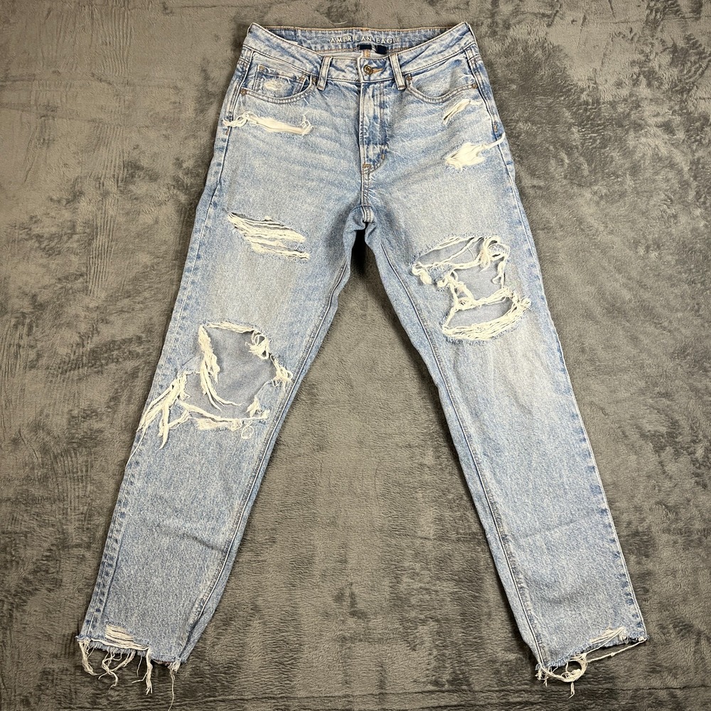 American Eagle Outfitters Skinny Jeans Womens 6R Blue Denim Cotton Distressed